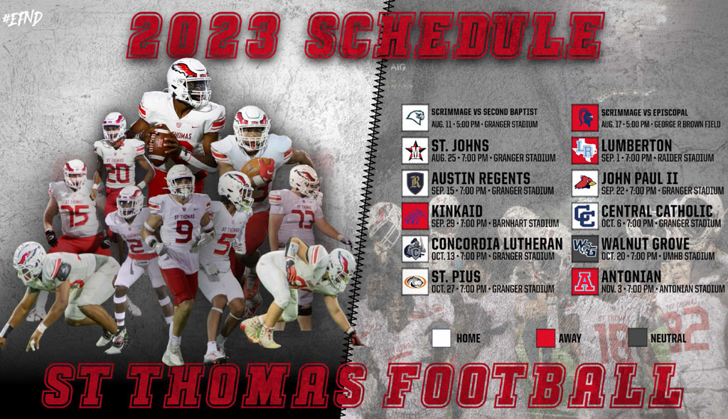 2023footballschedulegraphic St. Thomas High School